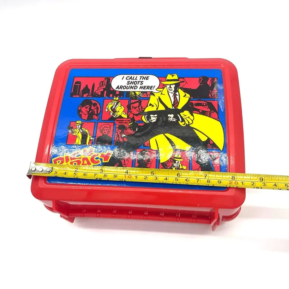 Dick Tracy Lunchbox Thermos Aladdin Disney Brand Red Vintage 1990